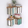 L-Shaped Corner Floating Shelves Set of 2, Floating Book Shelves for Wall