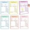 L1rabe Colorful Book Review Notepad - Back to School Gift 6Pcs Reading Journals Tracking Notepad for Book Lovers Readers Bookish Bookworm Gift, Reading Log for Students Teachers Women to Review