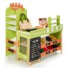labebe Pretend Grocery Store Playset for Kids,Wooden Supermarket Toy Set with Cash Register,Play Food Accessories Store Set Suit Gift for Toddler Boys Girls