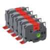 Label Tape Compatible with Label Maker 2pcs Or 5pcs 18mm TZe241 Tze-241 Tz 241 Black On White Laminated(5PK Black on Red)