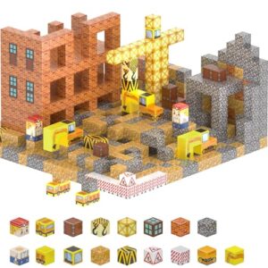LADFAR Magnetic Building Blocks for Kids, Magnetic Tiles Build Cubes Game, 100PCS STEM Educational Magnet Toys, Ideal Gift for Toddlers Boys Girls Grandkids Christmas Birthday