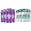 Lady Speed Stick Invisible Dry Antiperspirant Deodorant, Shower Fresh, 2.3oz, 4 Pack & Speed Stick Men's Deodorant, Regular, 3 Ounce, 4 Pack