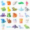 Laehovr 25Pcs 3D Printed Animals, Articulated Fidget Toy, Desk Pet for Students, Pocket Pets for Anxiety Relief, 3D Printed Fidgets Bulk for Classroom Prizes, Birthday Gifts, Easter Basket Essentials