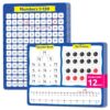Laffunz 12 Pack 1-120 Number Chart, Number Bond Ten Frame & Number Line, Dry Erase Math Manipulatives Math Games for Kid Student, Addition and Subtraction Flash Cards 1st 2nd Grade Classroom Must Have