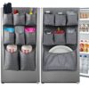 Lafulling Mini Fridge Organizer Storage 65" x 12.6", Mini Fridge Caddy Hanging Organizer with 15 Extra Large Pockets for Dorm, Pantry, Plate, Silverware, Spice, Cutlery, Napkins, Other Daily Stuff