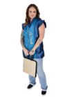 LaFursion Blue Lagoon Butterfly Sleeveless Smock Zip-Up Hair Resistant (Medium)