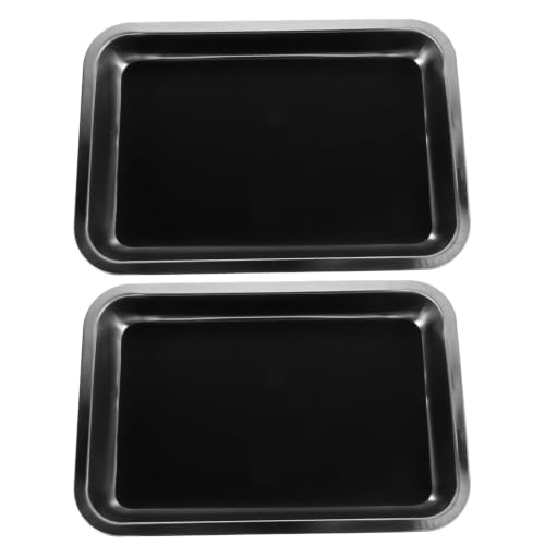 LALAFINA Dissection Tray 12' X 8' X 1.4' 2pcs Stainless Steel Rectangular Metal Instrument Tray with Polished Surface and Liquid Spill Walls for Biology Lab Specimens for Anatomy Practice