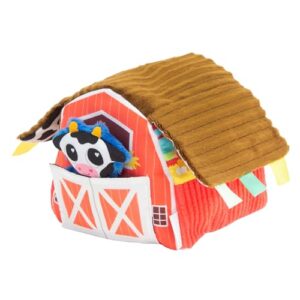 Lamaze Peek-a-Moo Friendly Barn - Educational Sensory Toys with Plush Farm Animals and Soft Barn - High Contrast Patterns and Bright Colors - Developmental Farm Toy for Baby