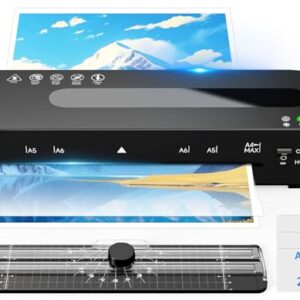 Laminator Machine, A4 Laminators Hot & Cold with 20 Laminating Sheets and Trimmer, 9 Inch Laminating Machine for Office, School, Business and Home
