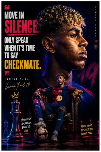Lamine Yamal Motivational Poster Quote Inspirational Quotes Classroom Posters Mens Soccer Pro Coaching Wall Art Growth Mindset Teacher Educational Signed Memorabilia Sports Decor Jersey Boys CCP261