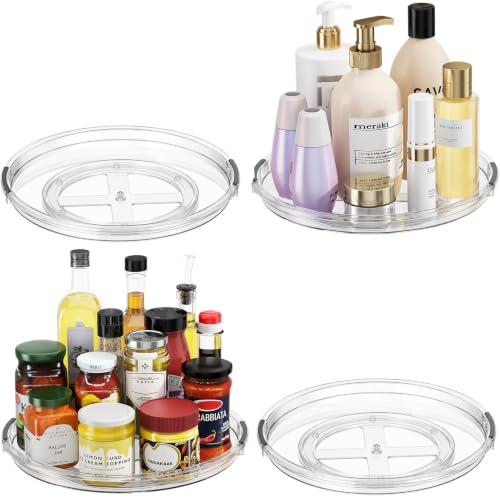 LAMU 4 Pack 12'' Lazy Susan Organizer Turntable for Cabinet, Pantry Organizers and Storage, Rotating Condiment Organizer for Kitchen, Table Top, Fridge, Countertop, Spice Organization