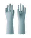 LANON 3 Pairs wahoo Skin-Friendly Cleaning Gloves, Dishwashing Kitchen Gloves with Cotton Flocked Liner, Reusable, Non-Slip, Surf Spray, Small