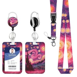 Lanyards for Id Badge Holder Excavator Heavy Duty and Retractable Keychain Cute Badge Reel with Carabiner Clip Women Man Student Teacher Daily Office Gifts