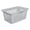 Large 2 Bushel Plastic Laundry Basket, Light Gray