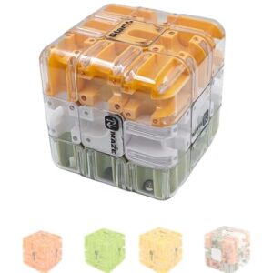 Large 3D Labyrinth Puzzle Maze Cube - Engaging Brain Teaser Toy, Improve Spatial Recognition and Cultivate Logical Thinking (Colorful)