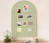 Large Arched Felt Bulletin Board 35" x 24",Cork Board Alternative - 6 Customized Felt Wall Tiles with Push Pins, Cork Boards for Walls Pin Board for Office & Home Panels - Sage Green