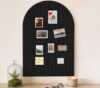 Large Arched Felt Bulletin Board 35" x 24",Cork Board Alternative - 6 Customized Felt Wall Tiles with Push Pins, Cork Boards for Walls Pin Board for Office & Home Panels - Black