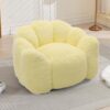 Large Bean Bag Chair for Adults, Lazy Sofa with Armrest, Pull Ring (Yellow)