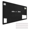Large Bulletin Board - 60 x 36 Inches, Foldable Decorative Felt Board for Wall Photo Display Board with Self-Adhesive Tape, Includes 36 Push Pins - Black