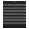 Large Classroom Calendar Pocket Chart, 45 Pockets Calendar Circle Time Board for Classroom, Preschool School for Kids with Clear Pockets and Hooks Wall Decor(Only Chart, Black)