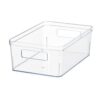 Large Clear Plastic Pantry Organizer Bin for Kitchen Cabinet and Fridge