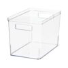 Large Deep Clear Plastic Pantry Storage Bin Organizer, Kitchen Cabinet, Fridge, Shelf and Countertop Storage Container for Pantry Organization, 12" x 7.5" x 8"