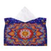 Large Diamond Dot Tissue Box Cover DIY PU Desk Decoration(Mandala)