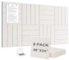 Large Felt Bulletin Board Wall Tiles,8-Pack Black Flat Felt Pin Board with 30 Pushpins and 56 Safe Removable Adhesive Tabs(Flat Oatmeal)