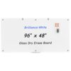 Large Glass Whiteboard, 96 x 48 Inches Magnetic Glass Dry Erase Board for Wall, 8' x 4' Brilliance White Board for Office, Home, School