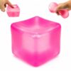 Large Ice Cube Squishy Stress Relief Toy, 7cm (2.76") Slow-Rise Sensory Fidget Cube for Kids & Adults, Soft Squeeze Toy for Anxiety Relief, Focus & Hand Exercise, Gift Idea (Pink)