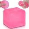 Large Ice Cube Squishy Toy 7cm (2.76Inch), Ssqauvig Big Slow Rising Squishies for Sensory Play, Perfect Stress Relief Fidget Toys for Adults Anxiety, Squishy Cube Sensory Toys (Pink)