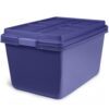 Large Latching Storage Bin with Lid, Plastic Container, 18 Gallon, Blue