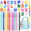 Large Letter Beads with Paracord Colorful Alphabet Bead for DIY Keychains