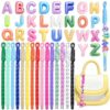 Large Letter Beads with Paracord Iridescent Alphabet Bead for DIY Keychain