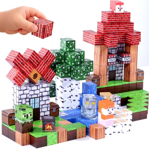Large Magnetic Cubes 1 Inch, 200 PCS Big Size Magnetic Building Blocks, STEM Montessori Educational Toys for Toddlers 3+, Safe ABS Construction for Boys Girls Classroom Daycare Gift