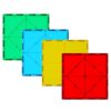Large Magnetic Tiles Set 4 Piece Square Shape Building Blocks for STEM Learning & Fun Kit for Kids, Educational Playset for Boys & Girls 3+, Construction Toy Magnetic Tiles Square Only, Expansion Set