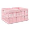 Large Pink Collapsible Fabric Storage Basket with Sturdy Carry Handles, Foldable Open Top Cubby Organizer Bin for Nursery, Closet, Playroom, Shelves & Toy Storage