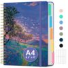 Large Spiral Notebook with Dividers & Tabs, 8.5" x 11" Hardcover 5 Subject Notebook for Work, 280 Pages, College Ruled, Cute Journal for Women, Perfect for Study & Office Note Taking, Astral Meadow