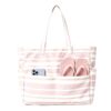 Large Waterproof Multipocket Tote Bag for Pool Gym Travel (Pink Stripes)