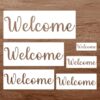 Large Welcome Stencils for Painting, 6 Pack Reusable Stencil Painting for on Wood, Plastic Letter Stencils for Spray Chalkboard Wood Crafts Signs & Home Front Door Mat Decorations