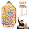 Large Wooden Reward Jar for Classroom with Stand, Pencil Tokens for Teacher