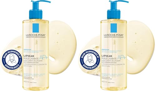 La Roche-Posay Lipikar AP+ Gentle Foaming Cleansing Oil,Gentle Oil Cleanser for Face and Body Formulated with Niacinamide,Long-Lasting 24-hour Hydration,Fragrance-Free & Soap Free,(Pack of 2)