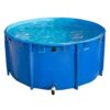 Lar Outdoor Canvas rium Pool with Plastic e & Drain Valve for Koi and dfish -, Portable Water Garden Fish Habitat(H 0.8 x D 1.5m)