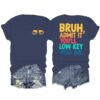 Last Day of School Shirts Bruh Teacher T-Shirt Admit It You'll Low Key Miss Me Bruh Vacation T-Shirt Blue