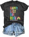Last Day of School Teacher Shirt: Women Teacher Life Shirts Summer Happy Graduation Gifts Tee Tops