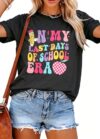 Last Day of School Teacher Shirt: Women Teacher Life Shirts Summer Happy Graduation Gifts Tee Tops Grey