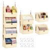 LASTORA 4-Tier Modular Sturdy Hanging Closet Organizer, Heavy-Duty Detachable Clothes Hanging Shelves with Reinforced Zippers and 8 Durable Hooks, Hanging Camper Organizer for Bedroom, RV, Nursery