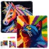 Latch Hook Kits for Adults - Beginner Latch Hook Kit Dragonfly Cushion Craft Set - Decorative Pillow Yarn Pack and Tool for Relaxing DIY Rug Making Kit Art