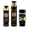 Lattafa Asad Fragrance Collection Bundle – 100ml Eau de Parfum, 200ml Perfumed Body Spray & 300ml Air Freshener – Warm Spicy, Woody, Amber & Vanilla Unisex Gift Set