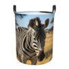 Laundry Hamper Waterproof Storage Bin Organizer with Handles Animal Zebra Laundry Basket Collapsible Dirty Clothes Hamper Large Clothes Storage Toy Organization for Bathroom Bedroom Medium